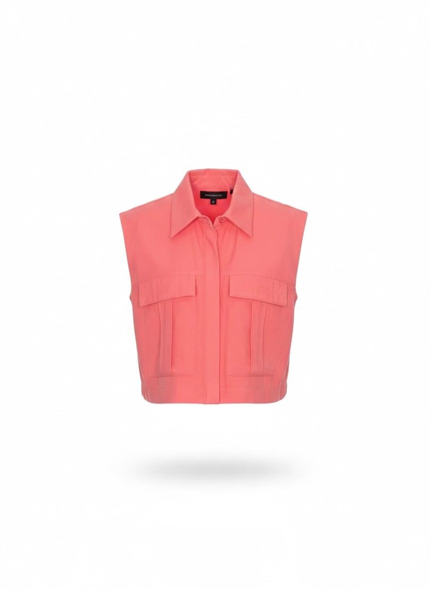 Camisa Cropped Neon, Coral, tamanho M