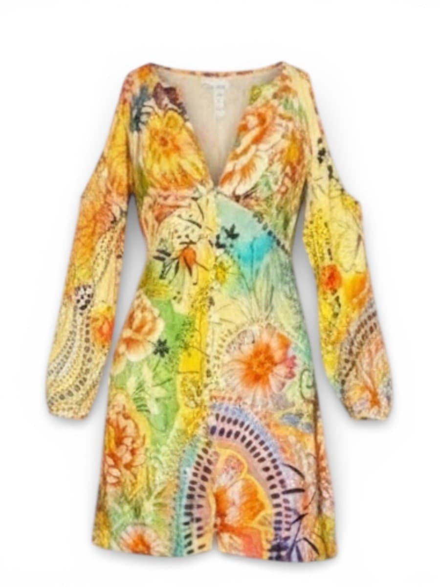 Vestido Estampa Colorida Farm P, Farm, Estampada, tamanho P