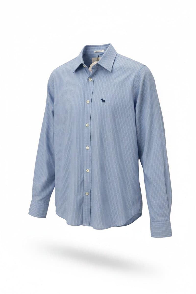 Camisa ML Listras Azul/Off Abercrombie, Abercrombie & Fitch, Azul, tamanho XGG