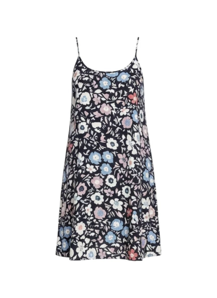 Vestido Marinho Estampa Flor Loft PP, Loft 747, Azul-marinho, tamanho PP