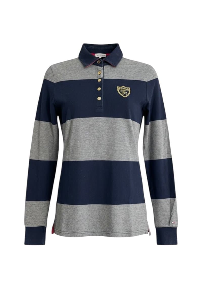 Polo Listra Cinza/Marinho Tommy PP, Tommy Hilfiger, Cinza, tamanho P