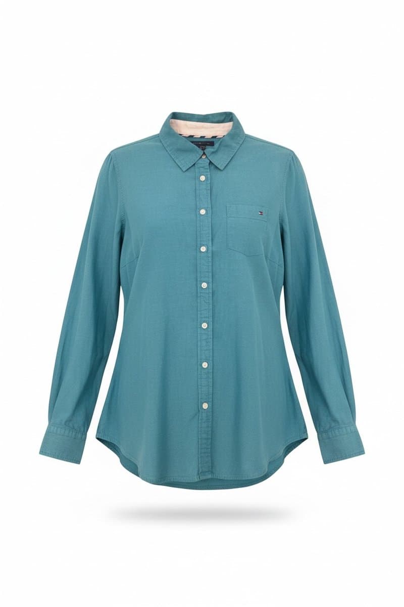 Camisa Turquesa Tommy P, Tommy Hilfiger, Azul-turquesa, tamanho P