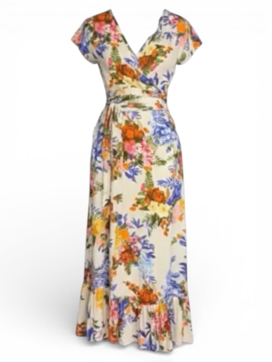 Vestido Midi Estampa Farm Flor Colorida P, Farm, Estampada, tamanho P