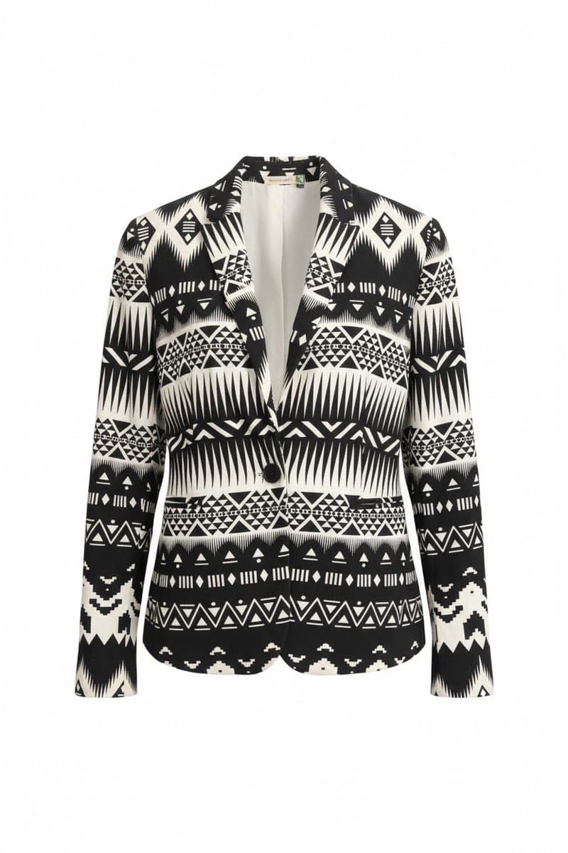 Blazer Estampa Etinica PB Farm, Farm, Preto, tamanho M