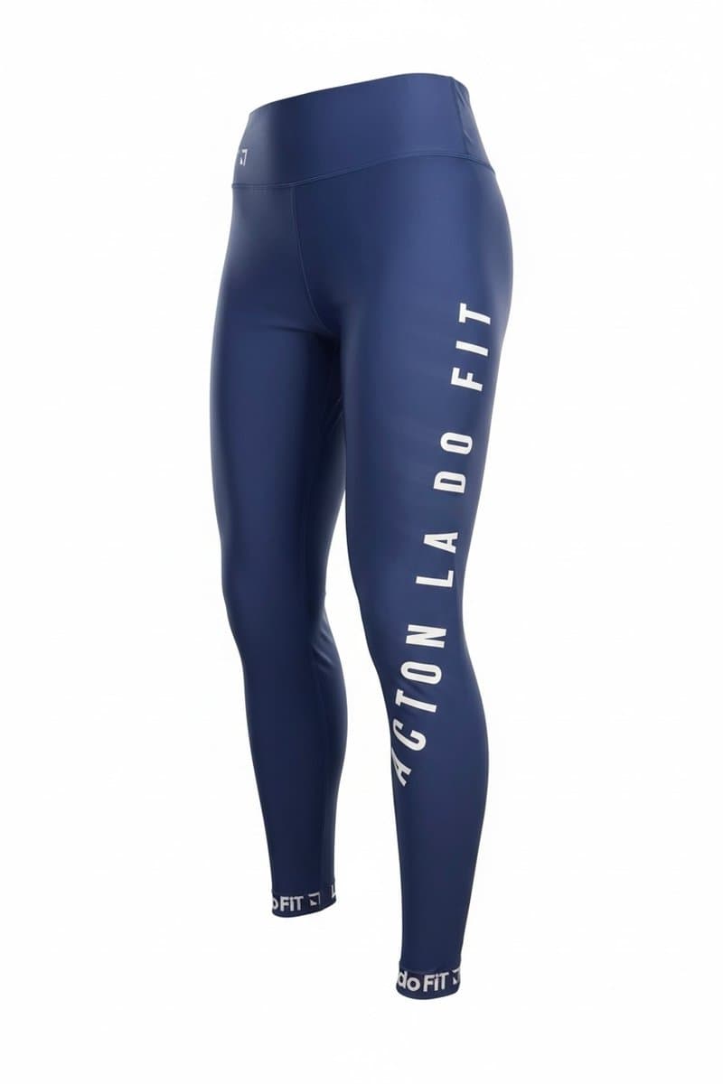 Leggin Azul/Escrito Lado Fit M, Azul, tamanho M