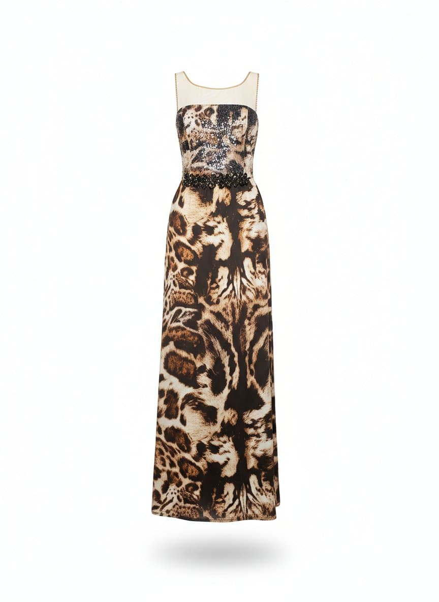 Vestido Longo Onça Regina Salomao 40, Regina Salomão, Estampada, tamanho 40