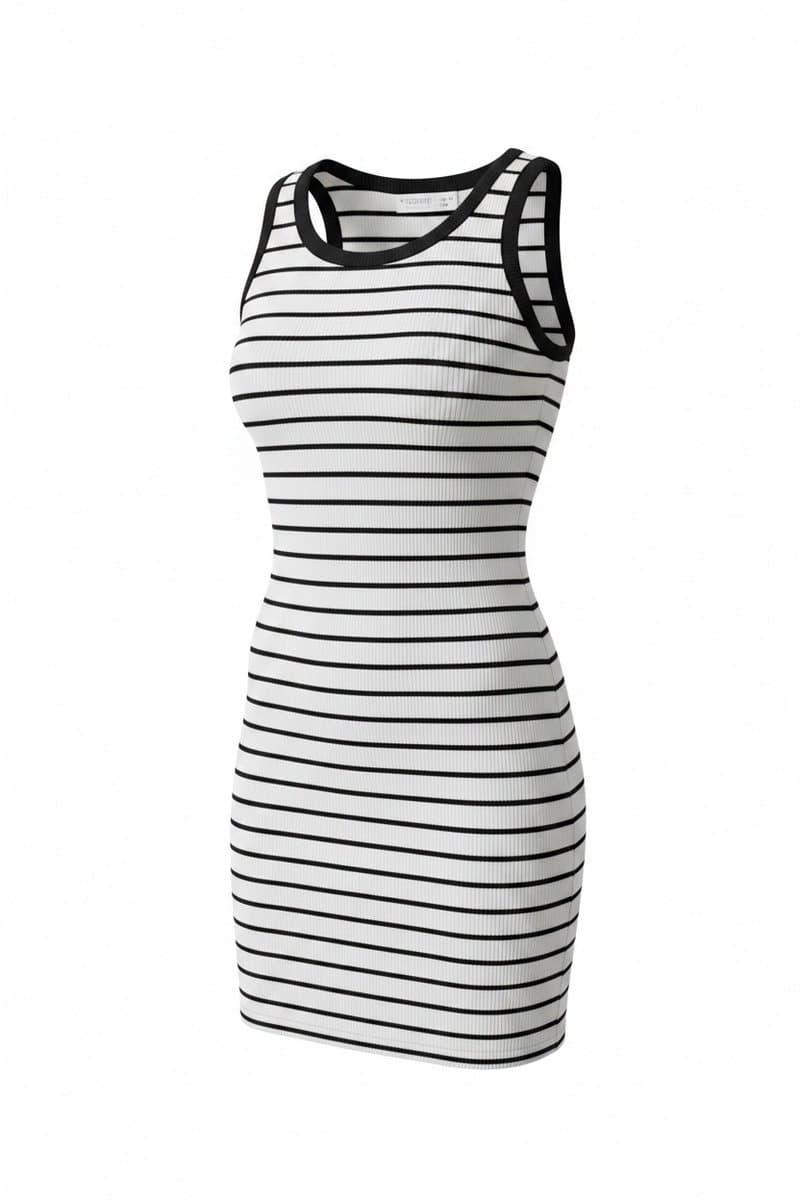 Vestido Malha Canelada Listra PB Fuzarka, Fuzarka, Preto, tamanho 14
