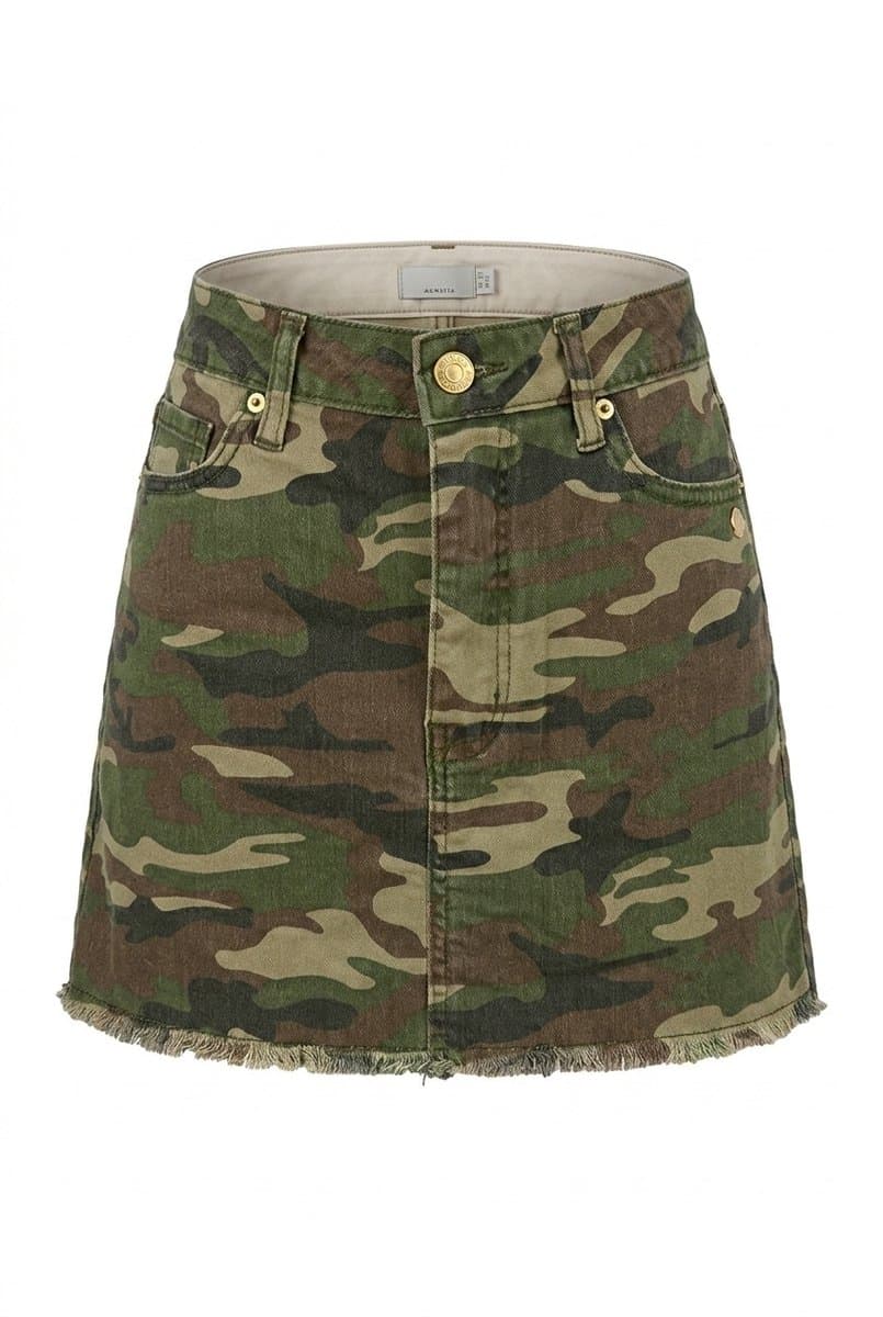 Saia Sarja Militar Forever, Forever 21, Verde-musgo, tamanho P