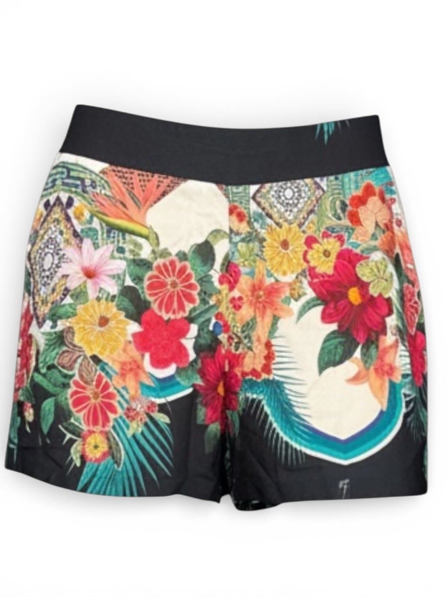 Shorts Estampa Flor Fashion Factory M, Estampada, tamanho M
