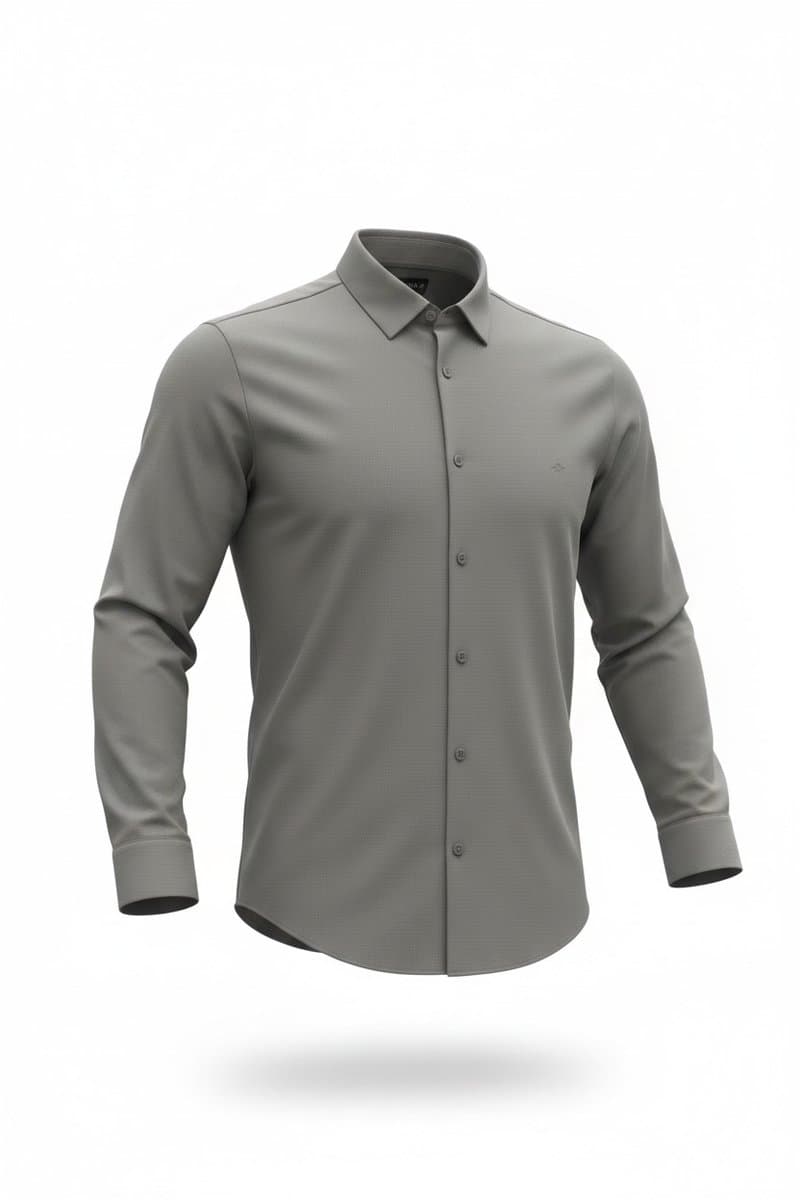 Camisa ML Chumbo Docthos Slim Tech Shirt, Docthos, Cinza-escuro, tamanho M