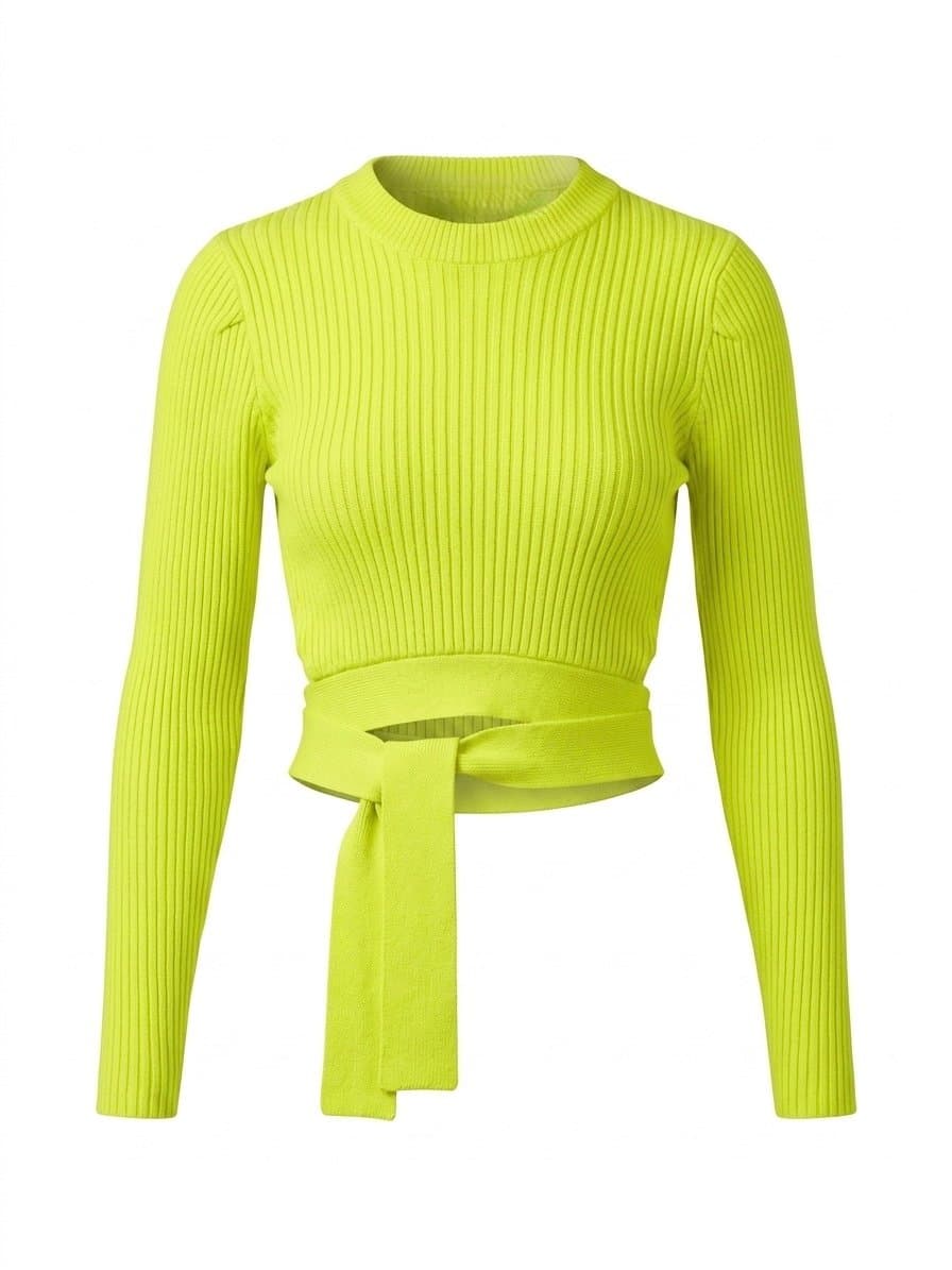 Cropped Tricot ML Lima UN, Verde-limão, tamanho UN