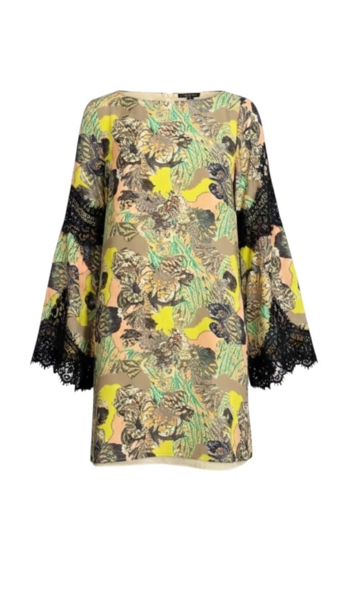 Vestido ML Estampa C Renda Animale 38, Animale, Estampada, tamanho 38