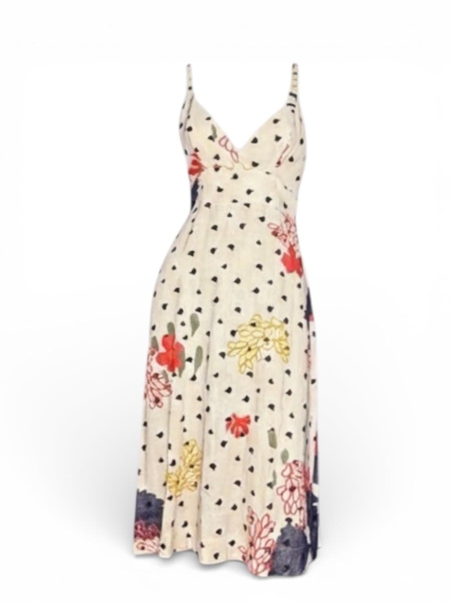 Vestido Midi Linho Estampa FYI, FYI, Estampada, tamanho P