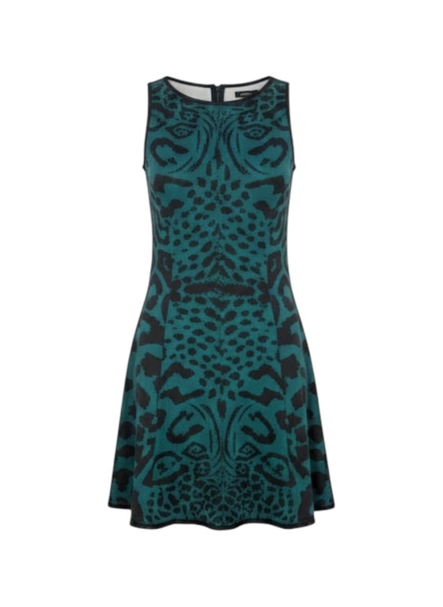 Vestido Tricot Verde Animal Print Lelis M, Lelis Blanc, Verde, tamanho M