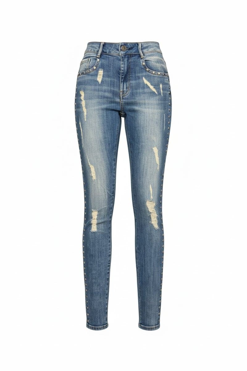 Jeans Skinny Tachas Mas Aniamle 38, Animale, Azul, tamanho 38