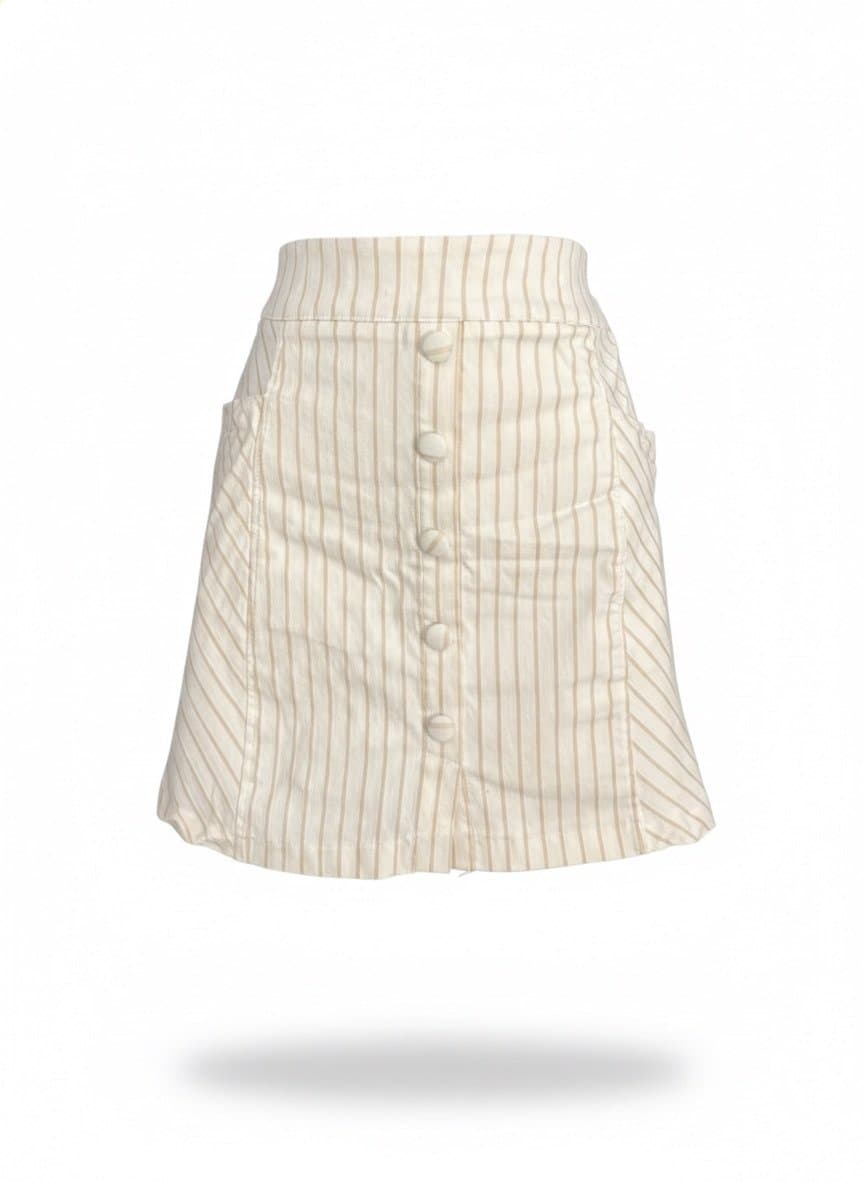 Saia Shorts Listras Off/Rose Rubicon M, Rubicon, Branco, tamanho M