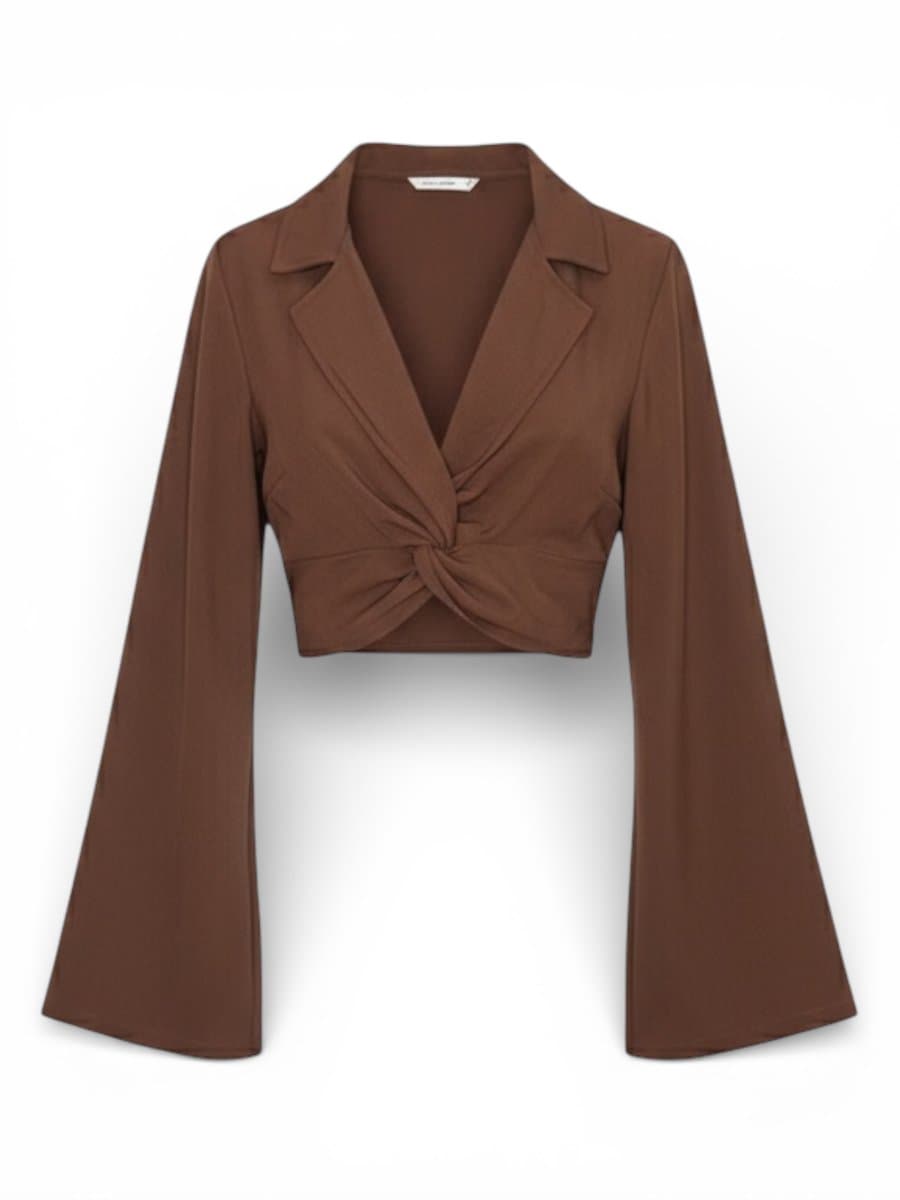 Cropped ML Tova Marrom, Tova, Marrom, tamanho P